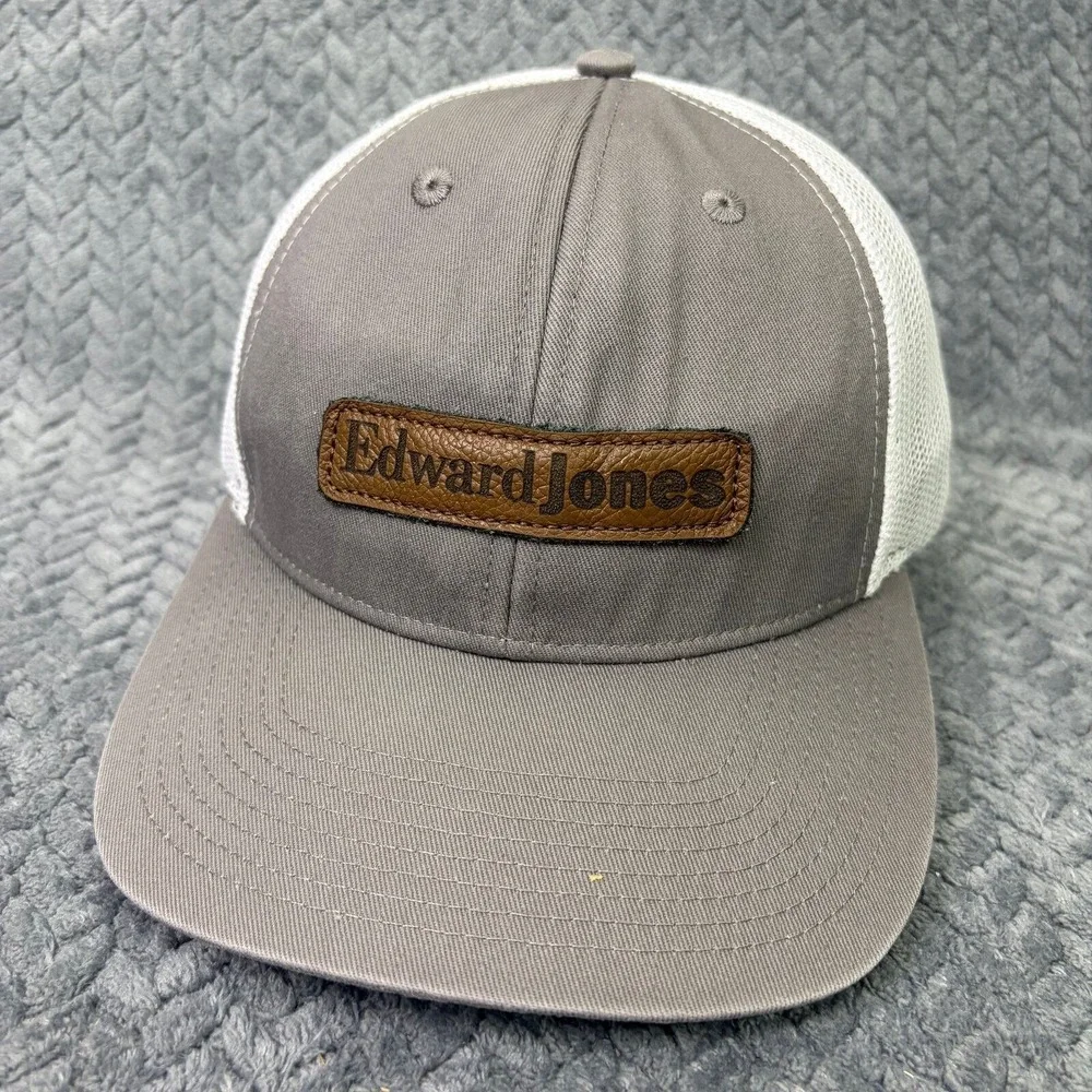 Edward Jones Quake City Caps Grey White Trucker Hat Snapback Mesh Logo Cap